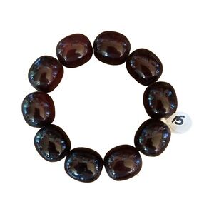 Dark Garnet Tumbled Bead Stretch Bracelet